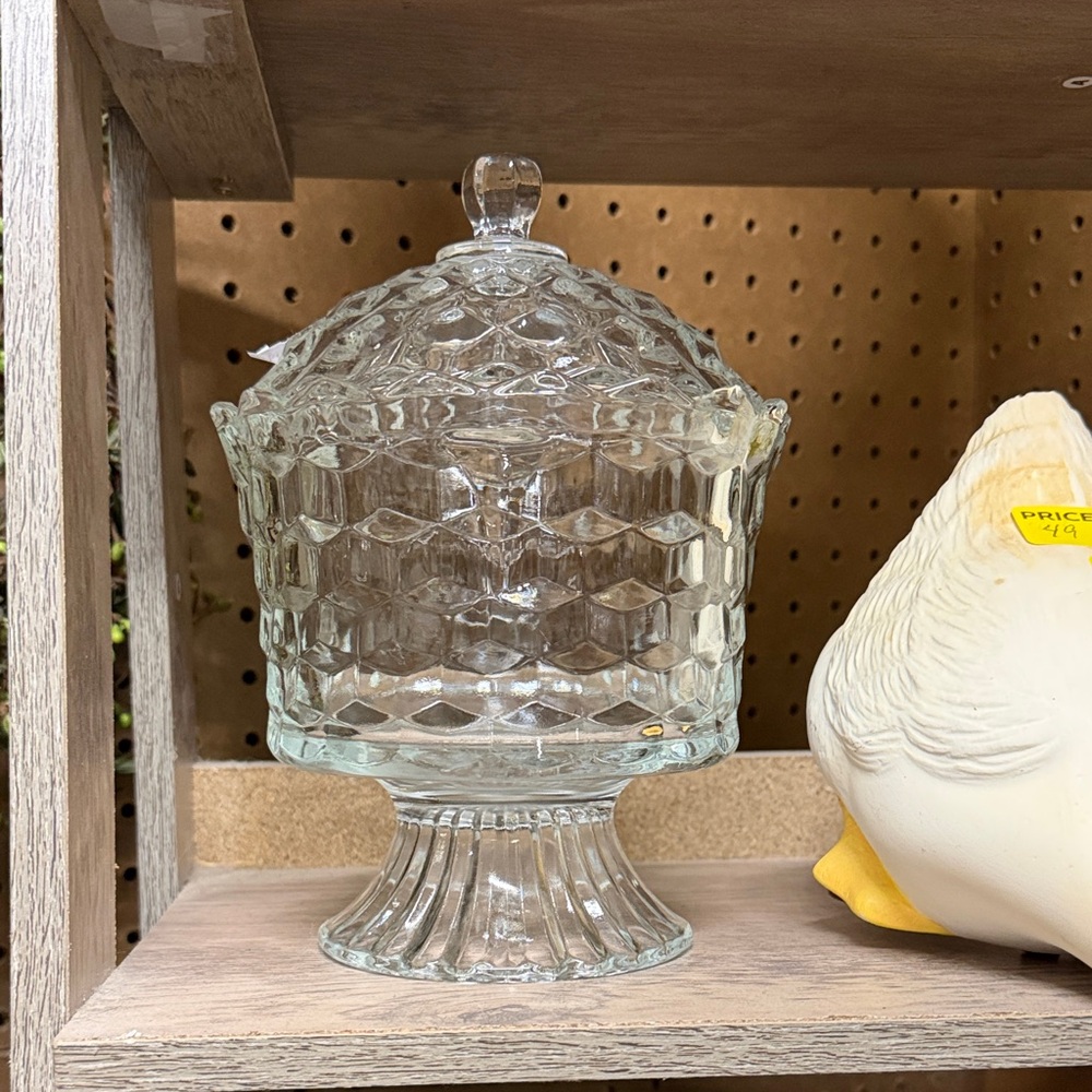 Elegant Clear Glass Candy Dish